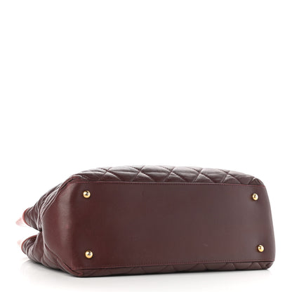 Chanel Calfskin Quilted Medium Soft Elegance Tote Burgundy 6 of 19