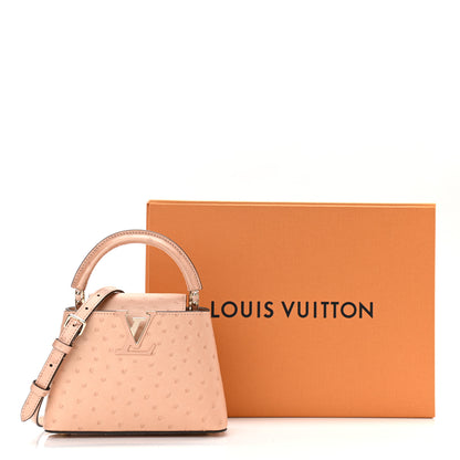 Louis Vuitton Ostrich Capucines Mini Rose Champagne 10 of 10