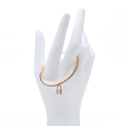 Hermes 18K Rose Gold Diamond Pave Kelly Clochette Cuff Bracelet ST 2 of 5