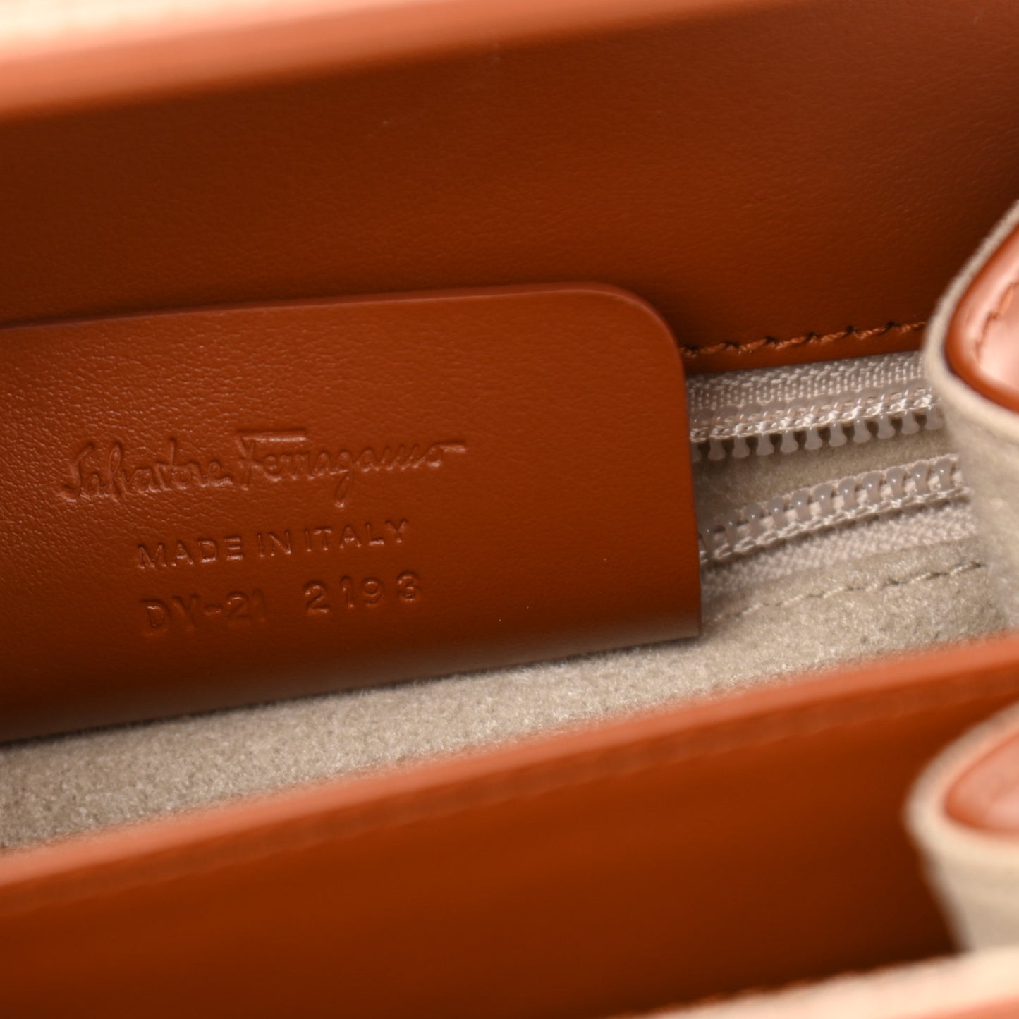Brushed Off Calfskin Small Iconic Top Handle Cuoio