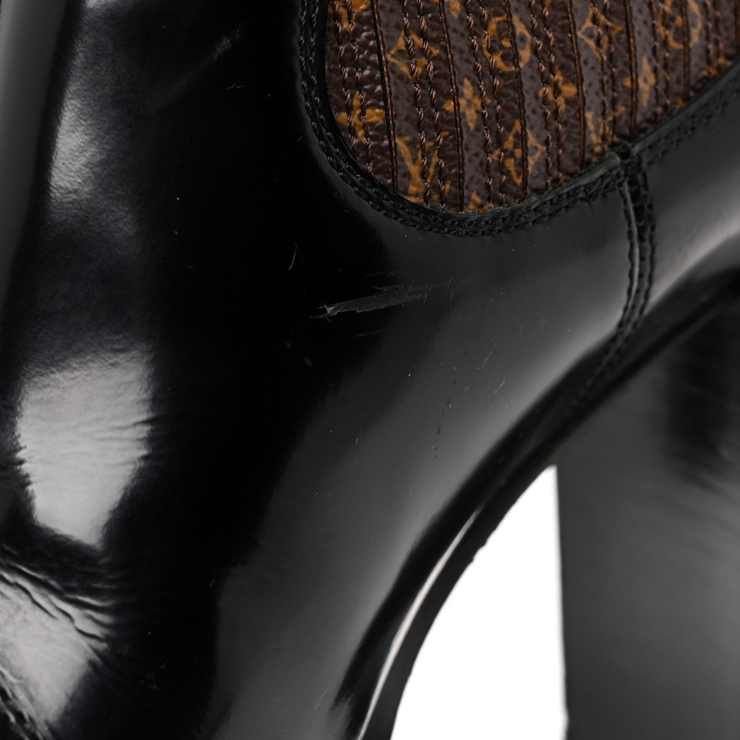 Louis Vuitton Patent Nano Monogram Ankle Star Trail Boots 37 Black 11 of 13