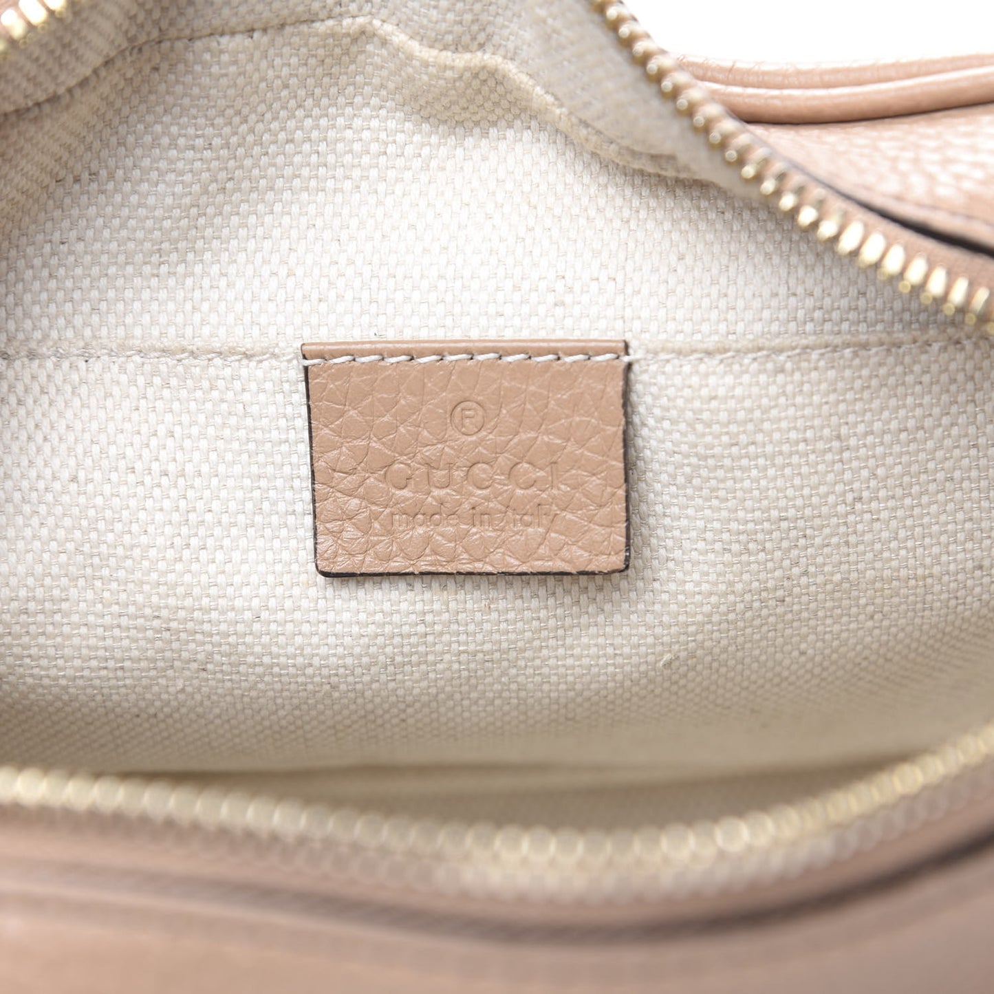 Pebbled Calfskin Small Soho Disco Bag Rose Beige