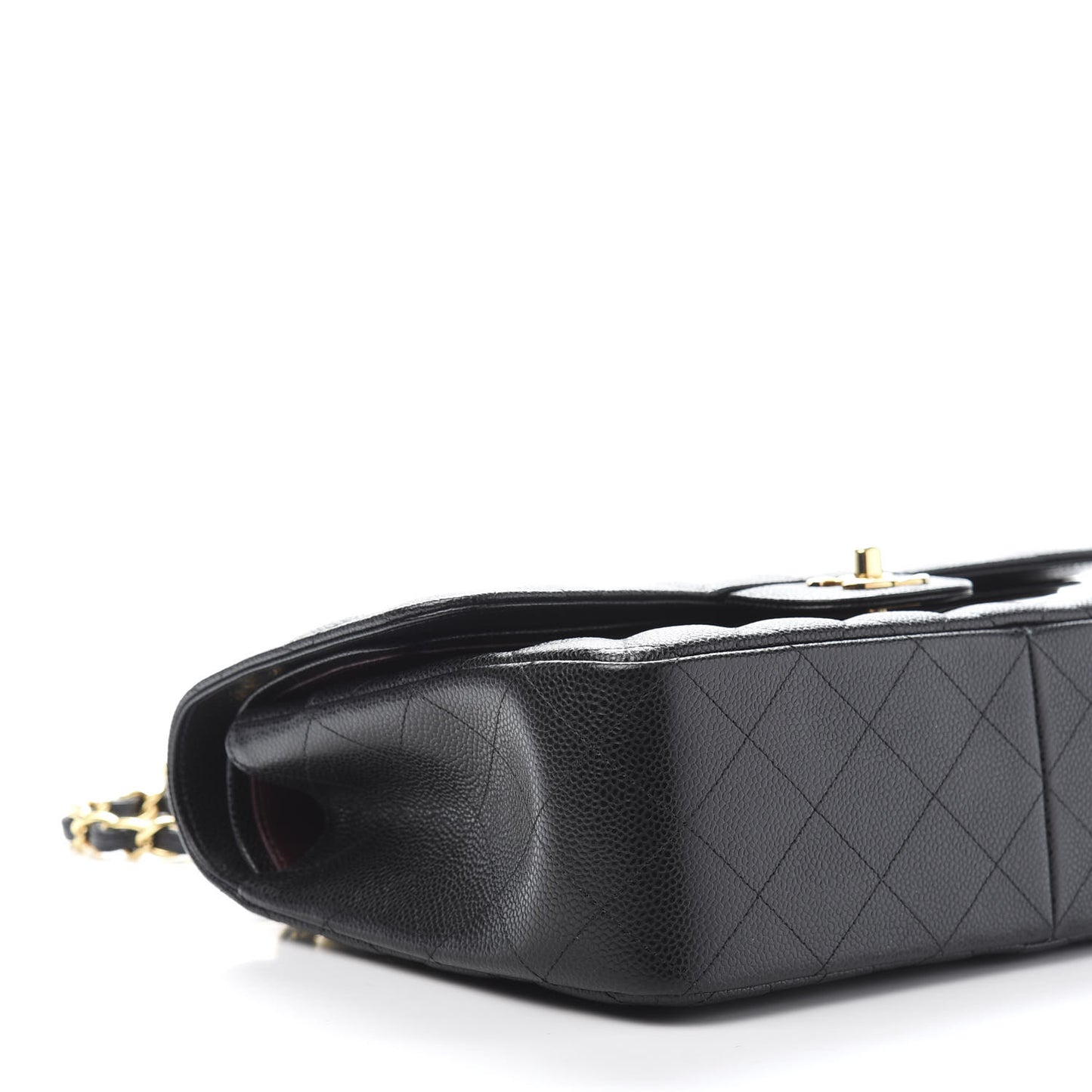 Caviar Quilted Jumbo Double Flap Black