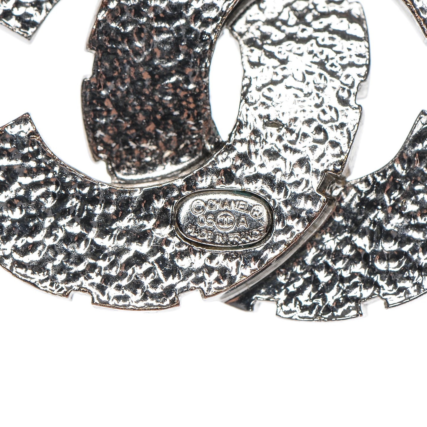 Baguette Crystal Large CC Necklace Silver