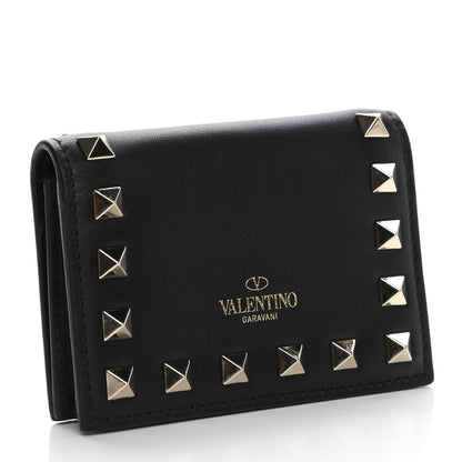 Valentino Garavani Calfskin Rockstud Bi-Fold Card Holder Black 3 of 8