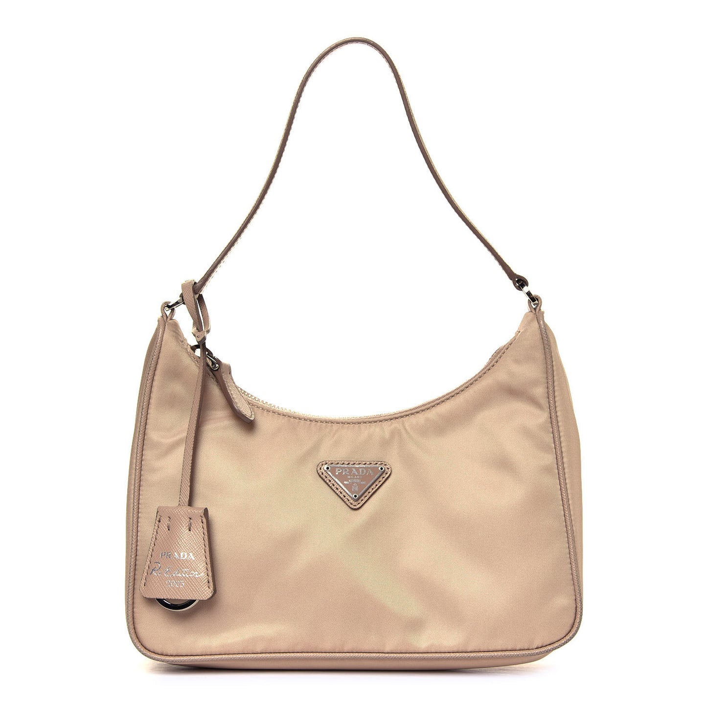 Re-Nylon Saffiano Mini Re-Edition 2005 Bag Cammeo