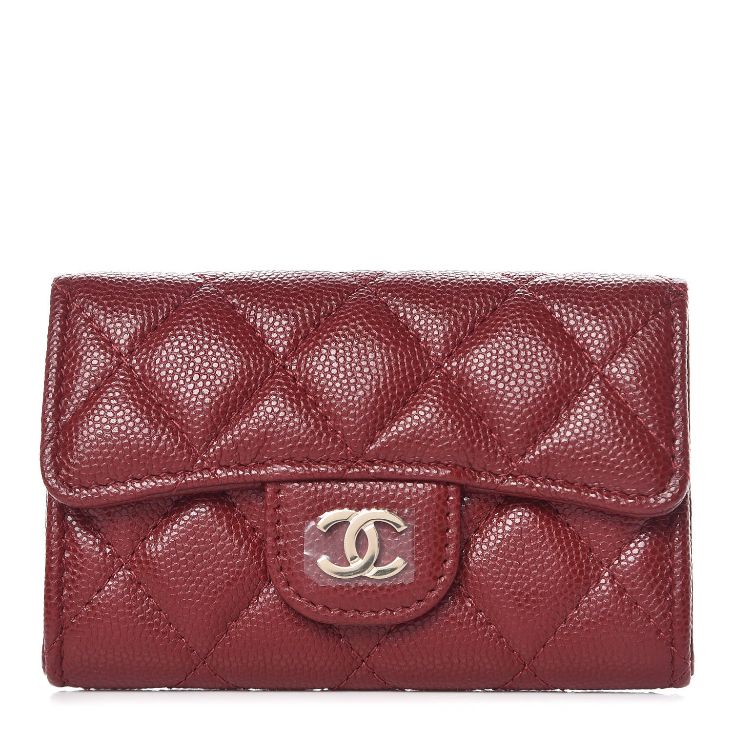 Chanel Iridescent Caviar Quilted Flap Card Holder Burgundy 1 of 9