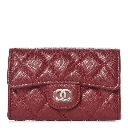 Chanel Iridescent Caviar Quilted Flap Card Holder Burgundy 1 of 9