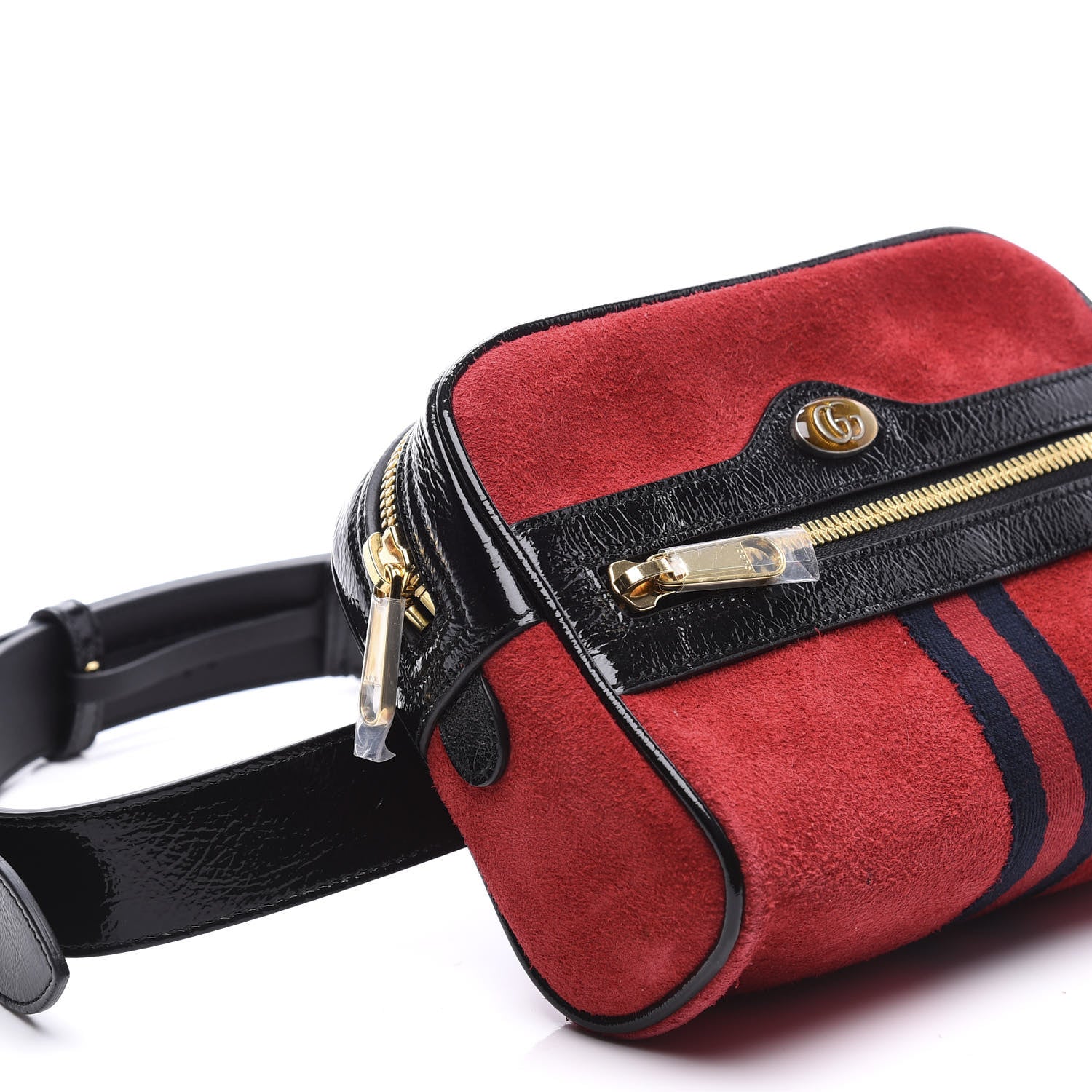 Gucci Suede Small Ophidia Belt Bag 85 34 Hibiscus Red 7 of 10
