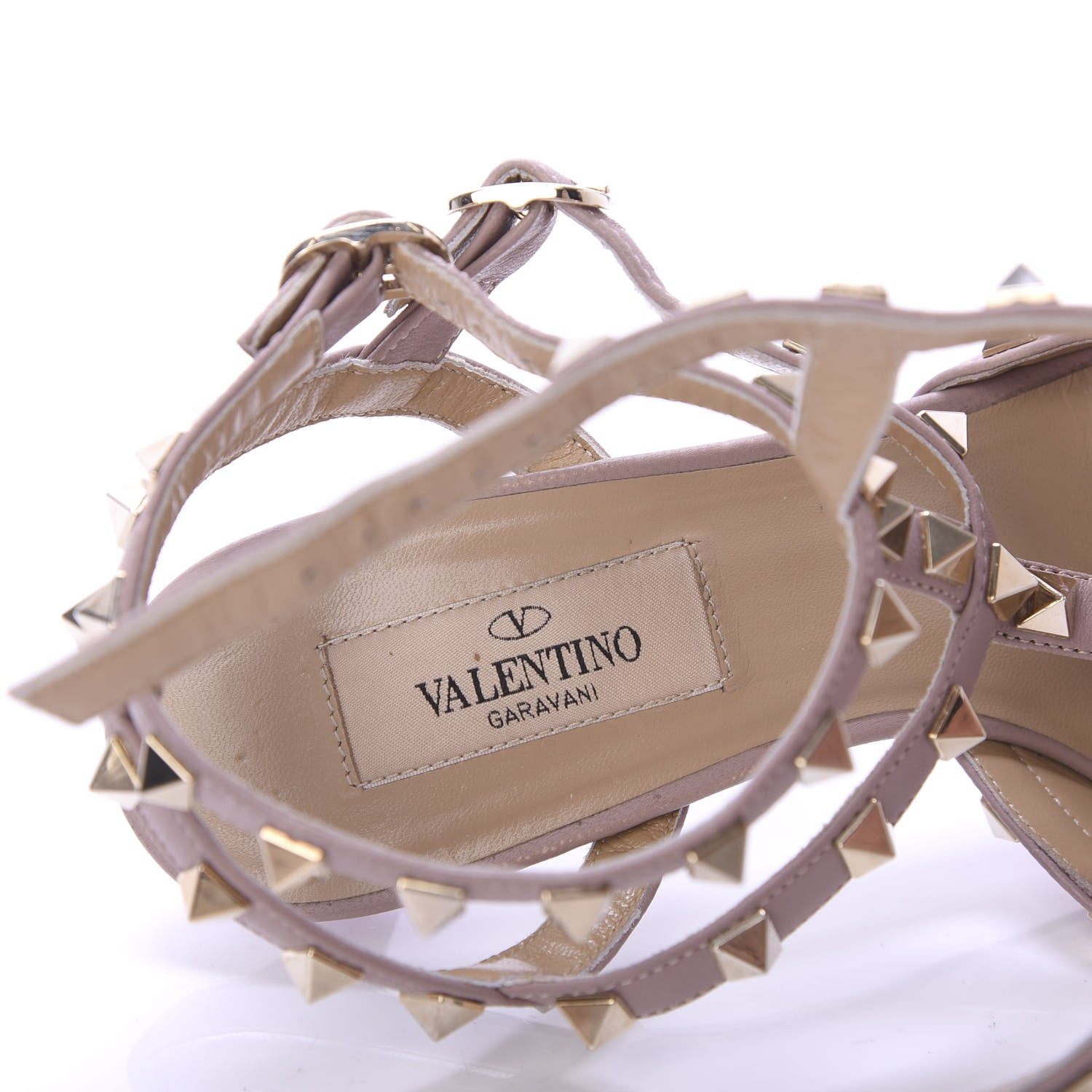 Valentino Garavani Patent Rockstud Ankle Strap Low Heel Pumps 36.5 Purple Poudre 7 of 8