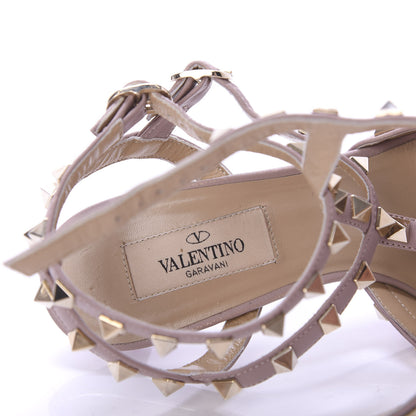 Valentino Garavani Patent Rockstud Ankle Strap Low Heel Pumps 36.5 Purple Poudre 7 of 8