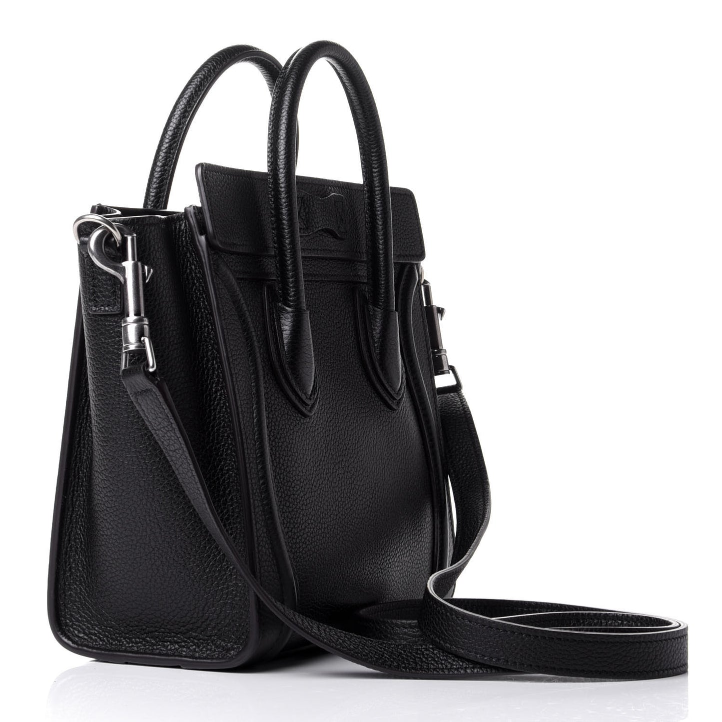 Drummed Calfskin Nano Luggage Black