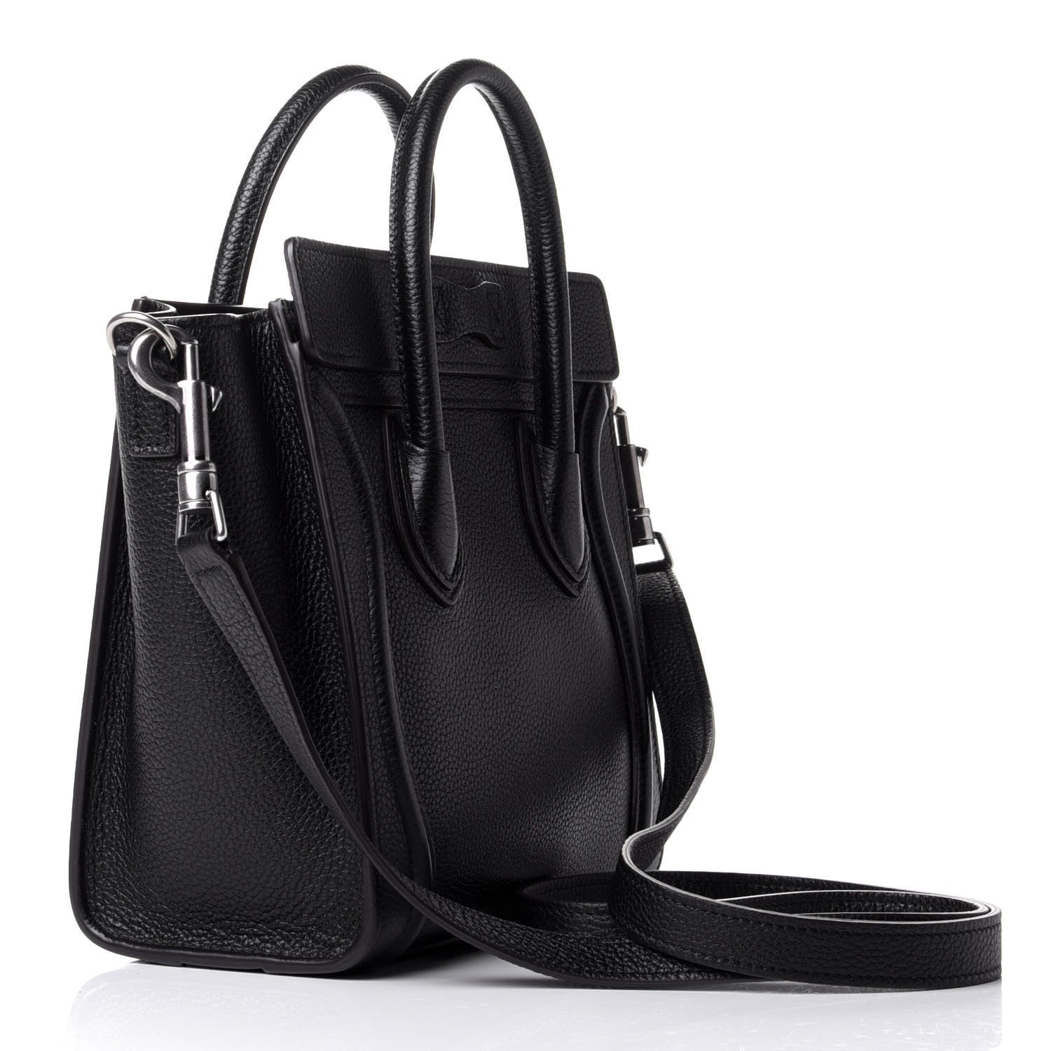 Celine Drummed Calfskin Nano Luggage Black 4 of 11