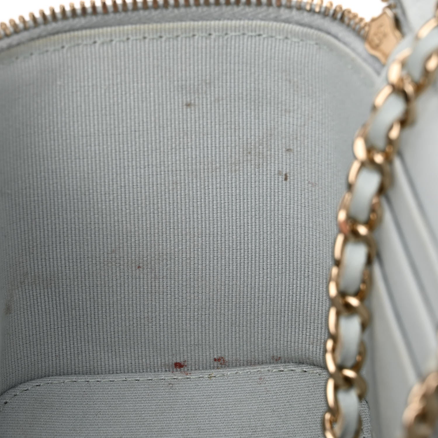 Chanel Lambskin Quilted Small Top Handle Vanity Case With Chain Light Blue 12 of 12