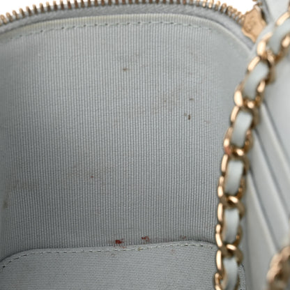 Chanel Lambskin Quilted Small Top Handle Vanity Case With Chain Light Blue 12 of 12
