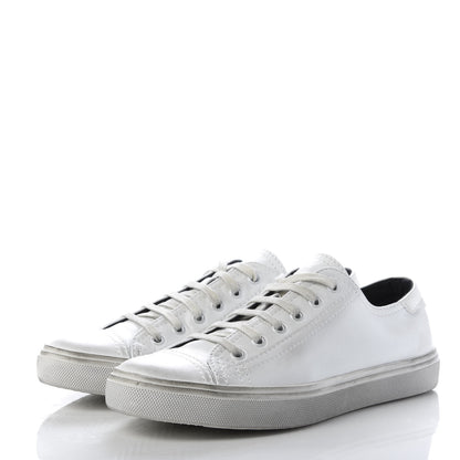 Saint Laurent Calfskin Distressed Low Top Sneakers 38 Off White 3 of 8
