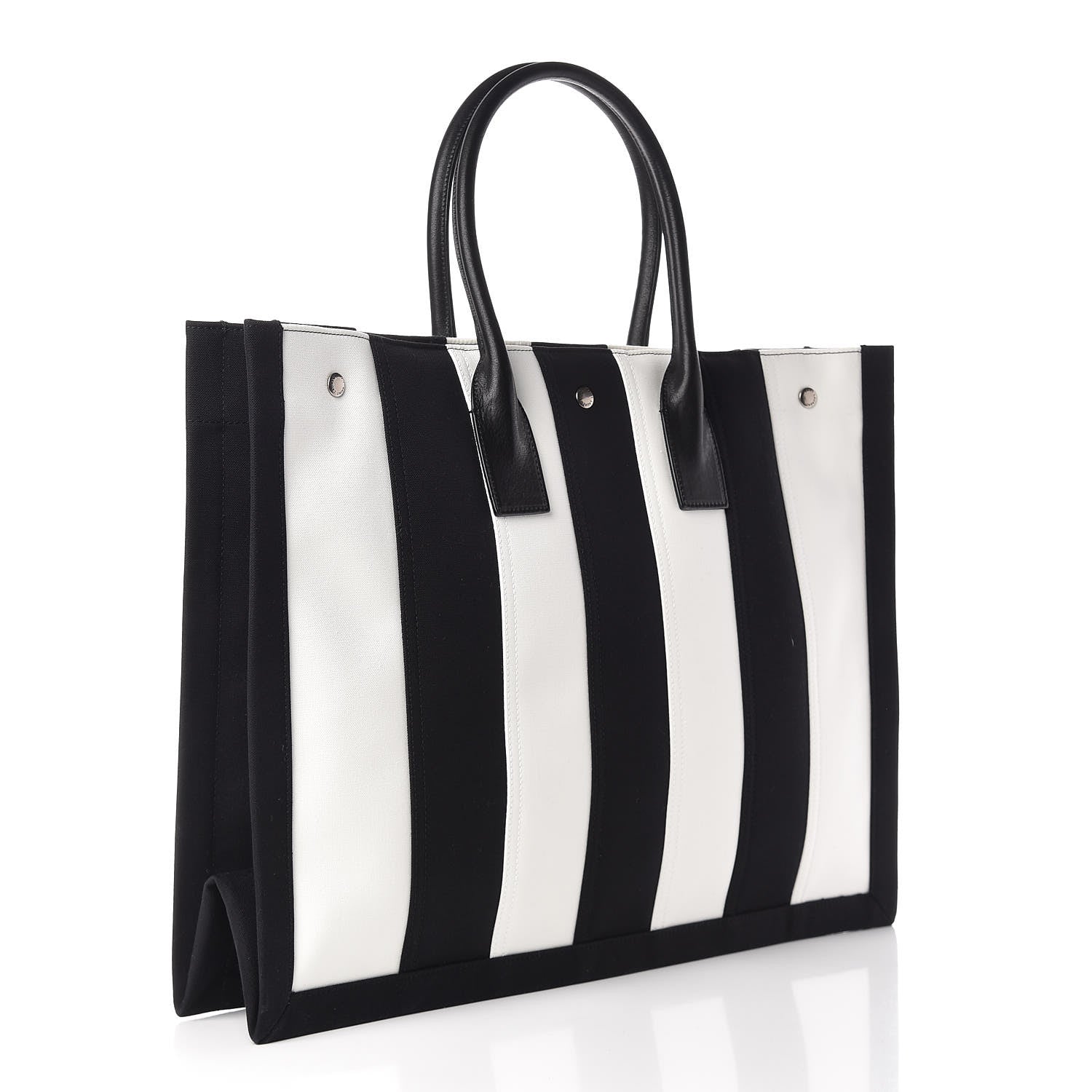 Saint Laurent Canvas Noe Tote Black White 3 of 11