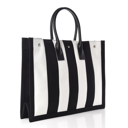 Saint Laurent Canvas Noe Tote Black White 3 of 11