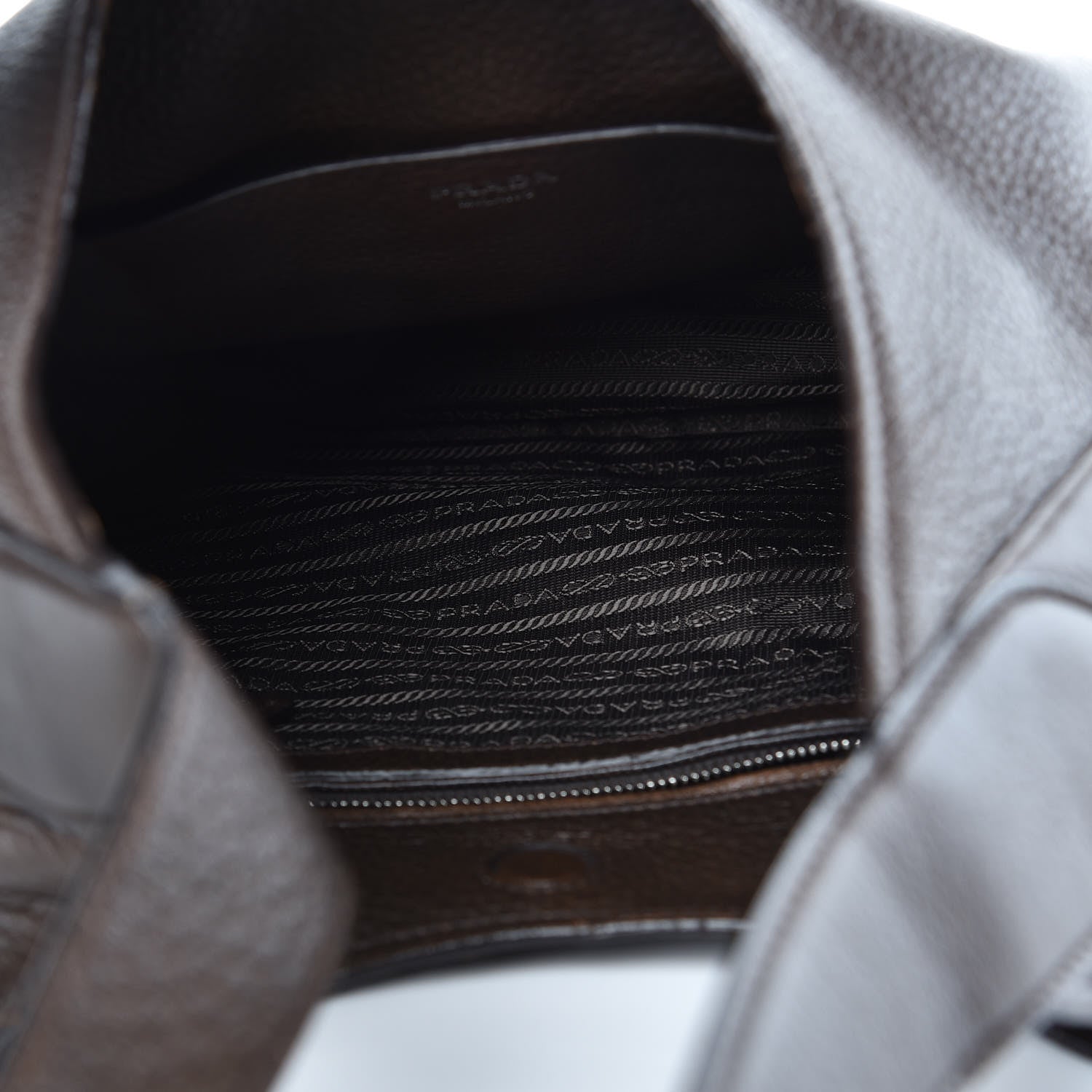 Prada Cervo Deerskin Zipper Detail Hobo Bruciato 5 of 11