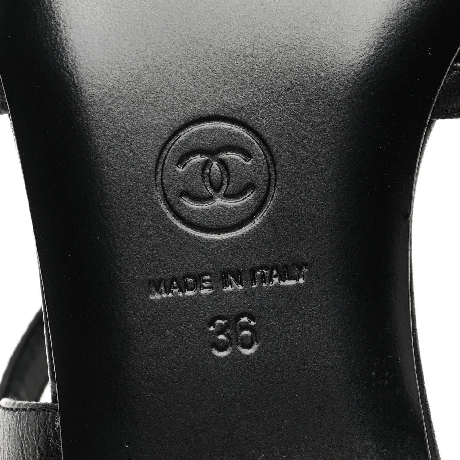 Chanel Lambskin CC Flat Sandals 36 Black 6 of 9