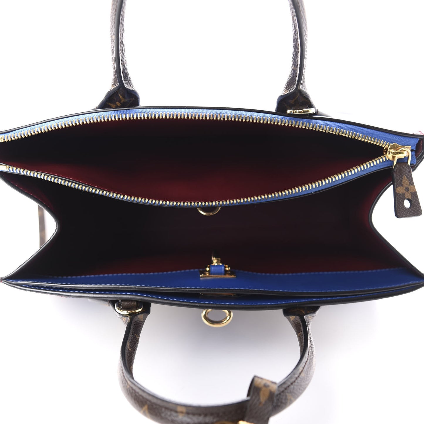 Calfskin Monogram City Steamer MM Blue Burgundy White
