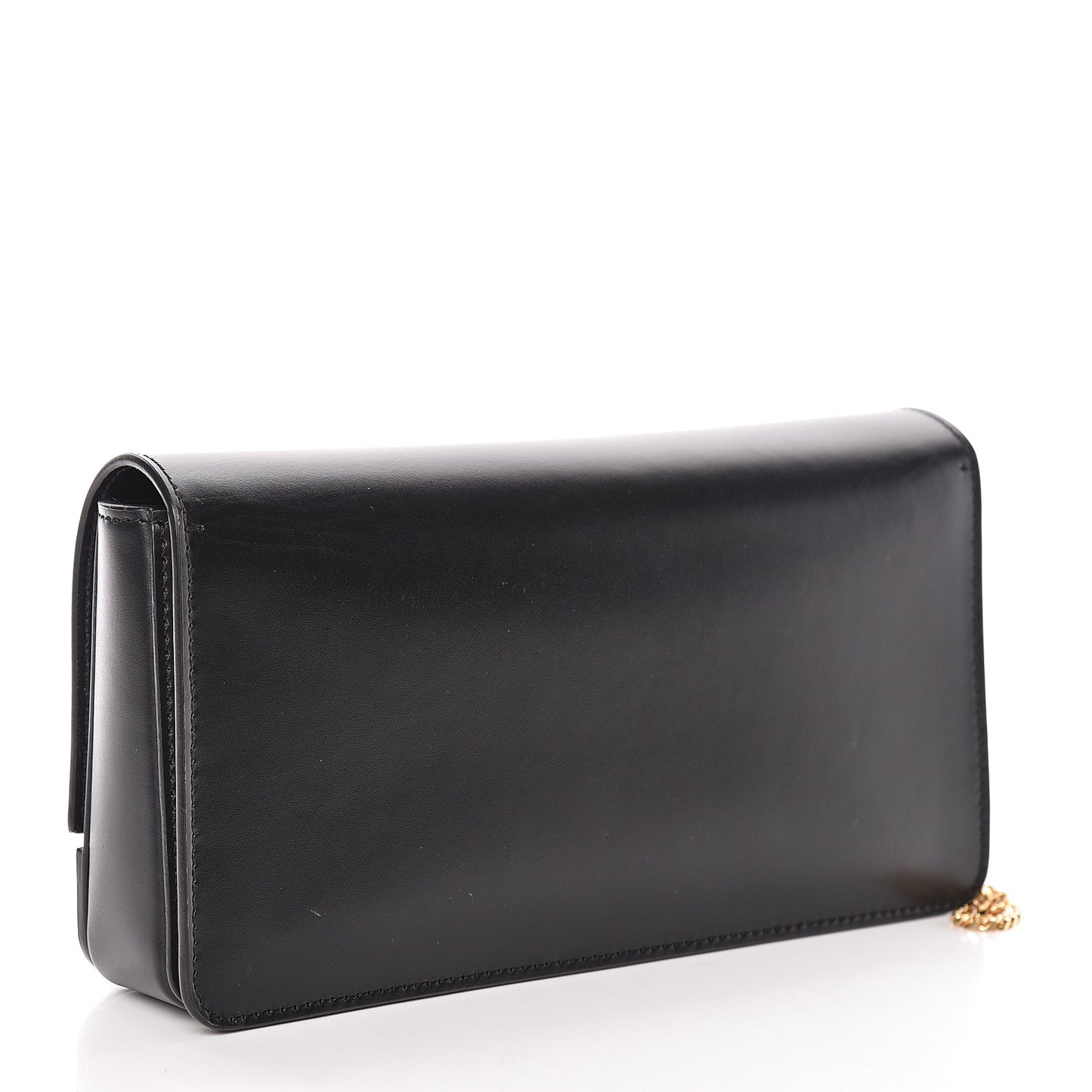 Calfskin Grace Chain Clutch Black