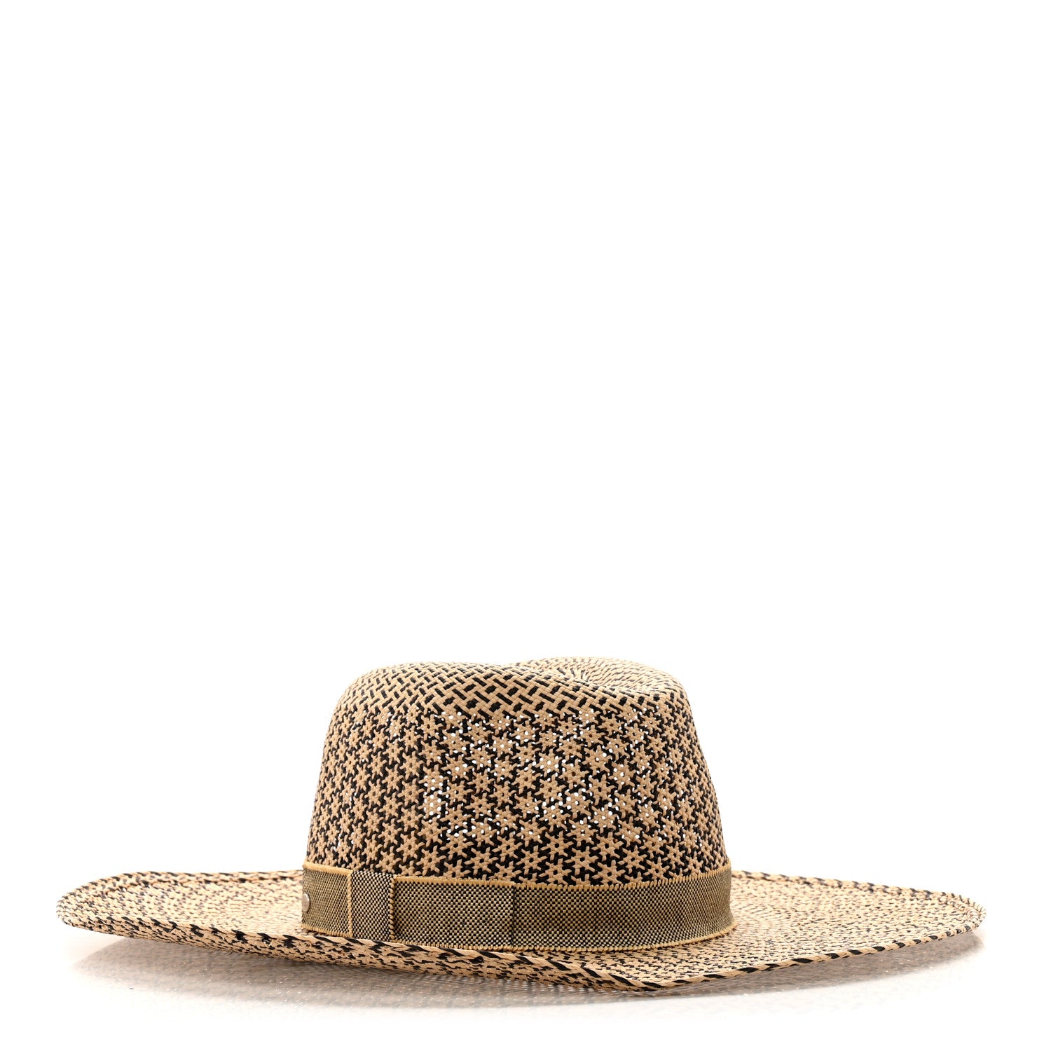 Hermes Chapeau Femme Etna Panama Hat 59 Naturel Black 1 of 9