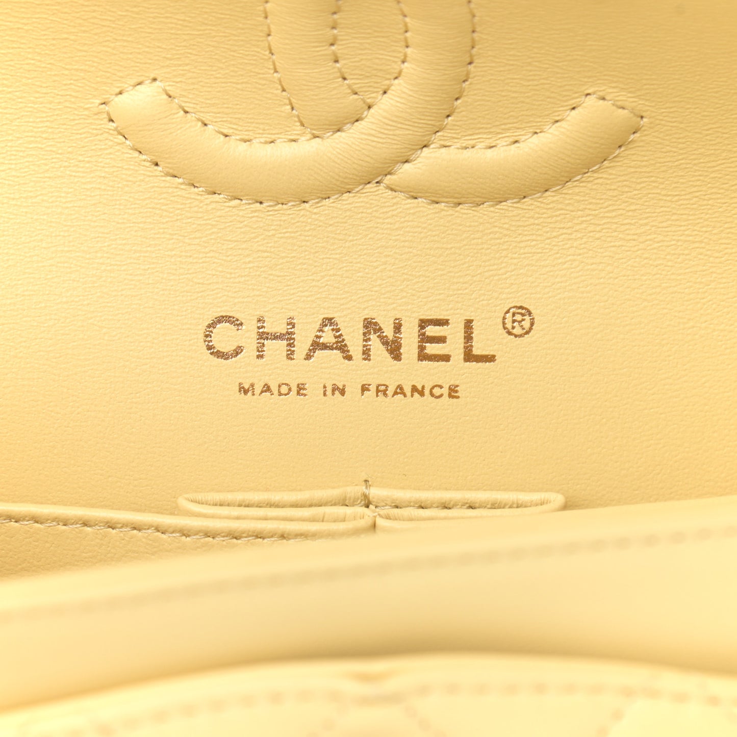 Lambskin Quilted Small Double Flap Yellow
