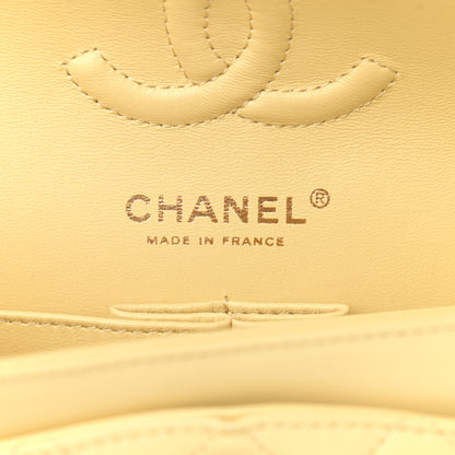 Chanel Lambskin Quilted Small Double Flap Yellow 6 of 11