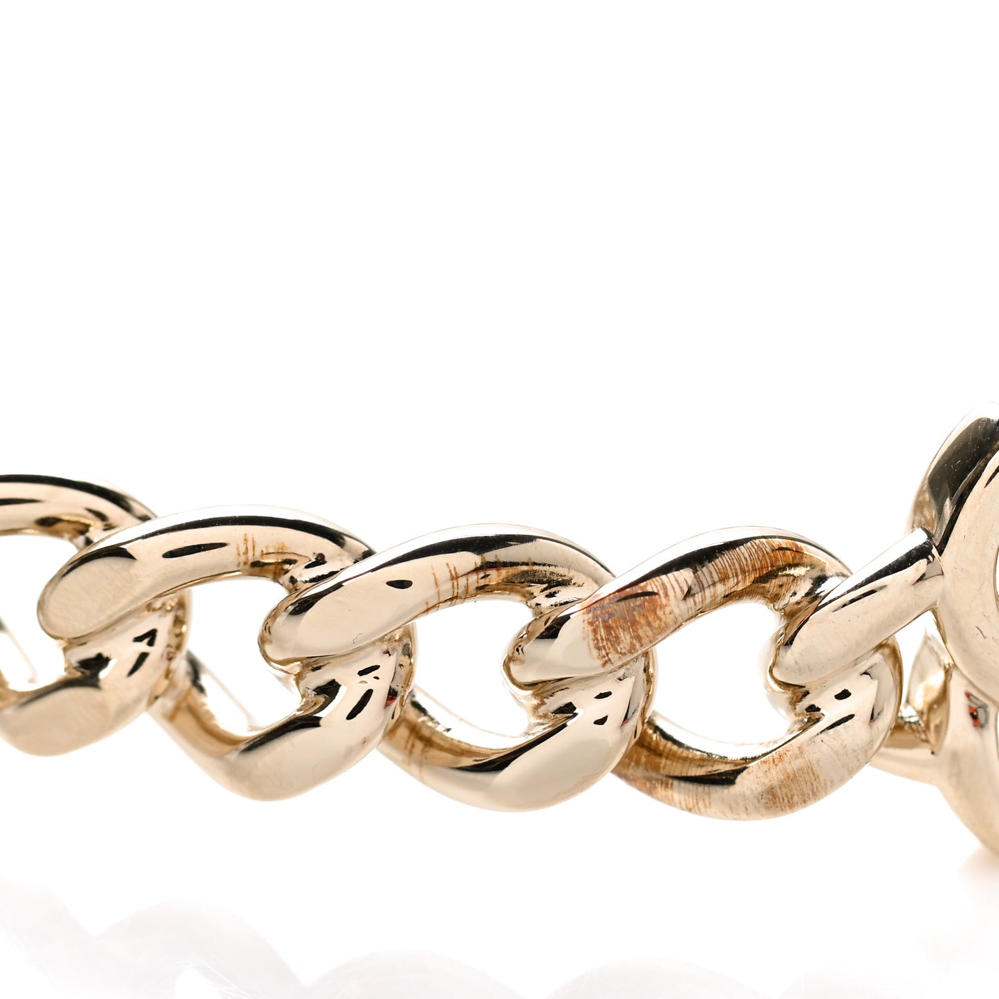 Metal CC Chain Link Choker Necklace M Gold