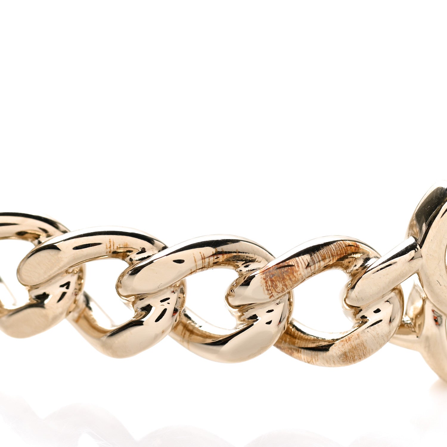 Chanel Metal CC Chain Link Choker Necklace M Gold 5 of 6