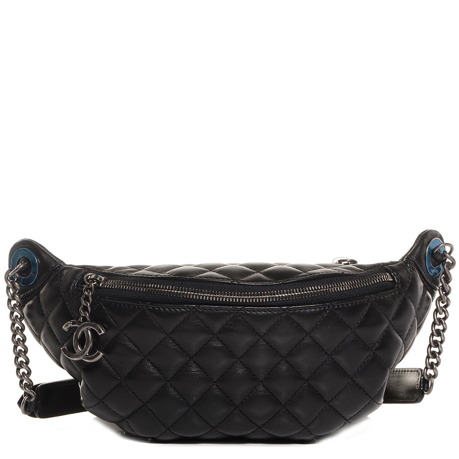 Chanel Lambskin Quilted CC Banane Waist Bag Black 1 of 8