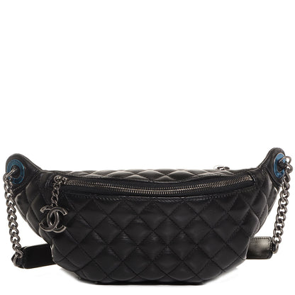 Chanel Lambskin Quilted CC Banane Waist Bag Black 1 of 8