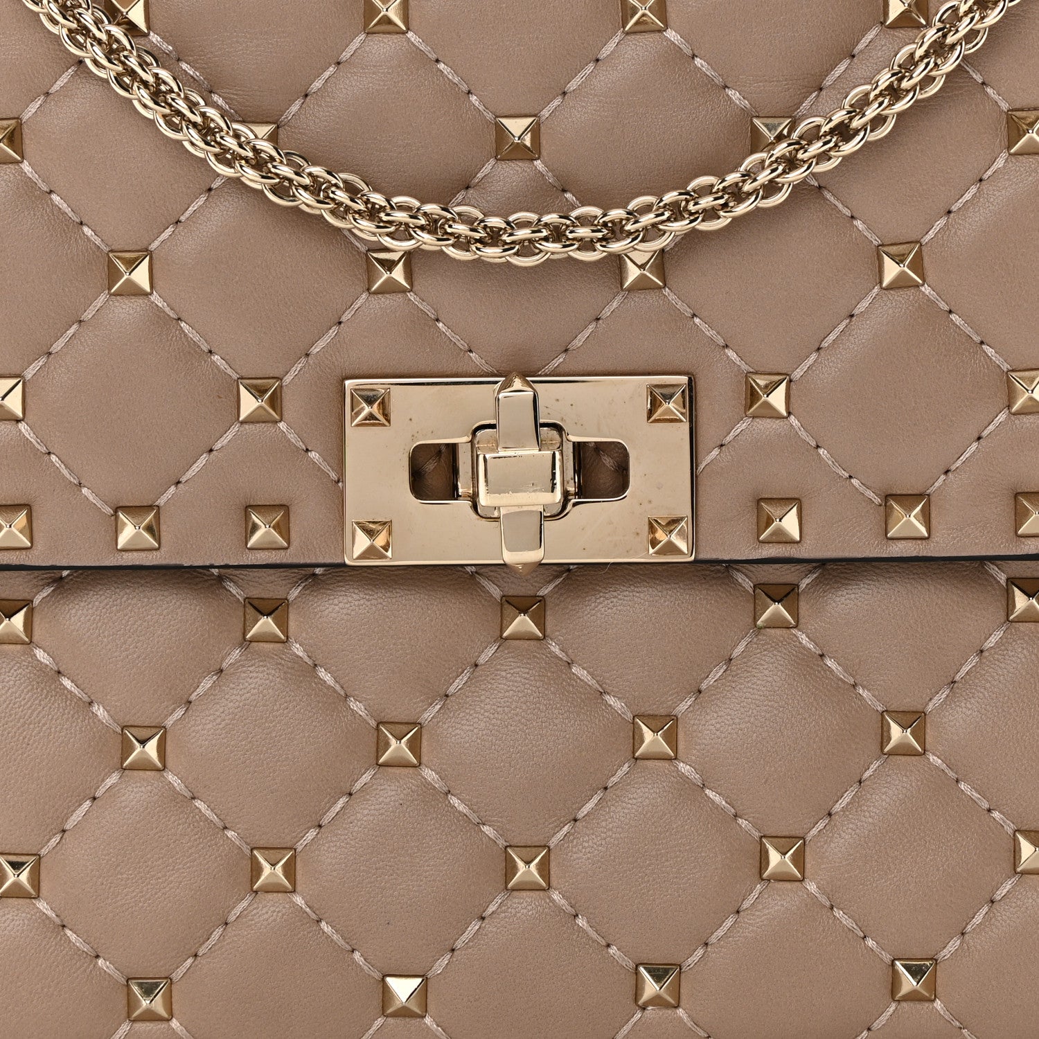 Valentino Garavani Lambskin Medium Rockstud Spike Shoulder Bag Poudre 7 of 15