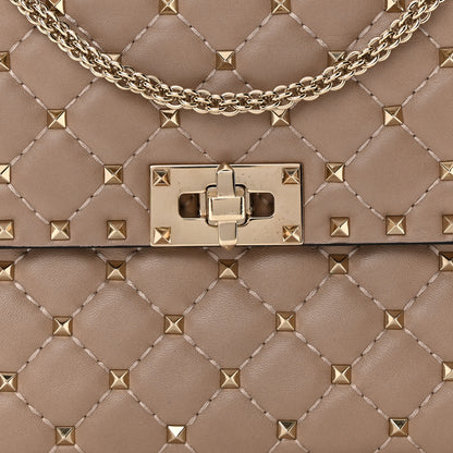 Valentino Garavani Lambskin Medium Rockstud Spike Shoulder Bag Poudre 7 of 15