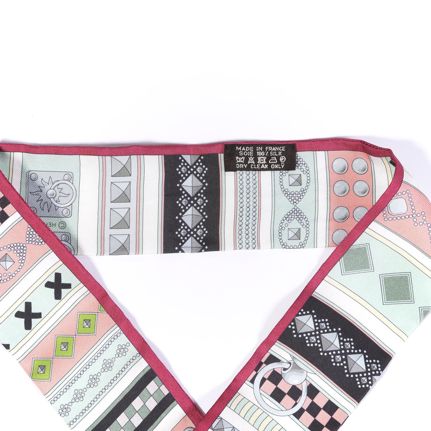 Hermes Silk Colliers De Chiens Twilly Rose Vif Vert D Eau Rose 2 of 3