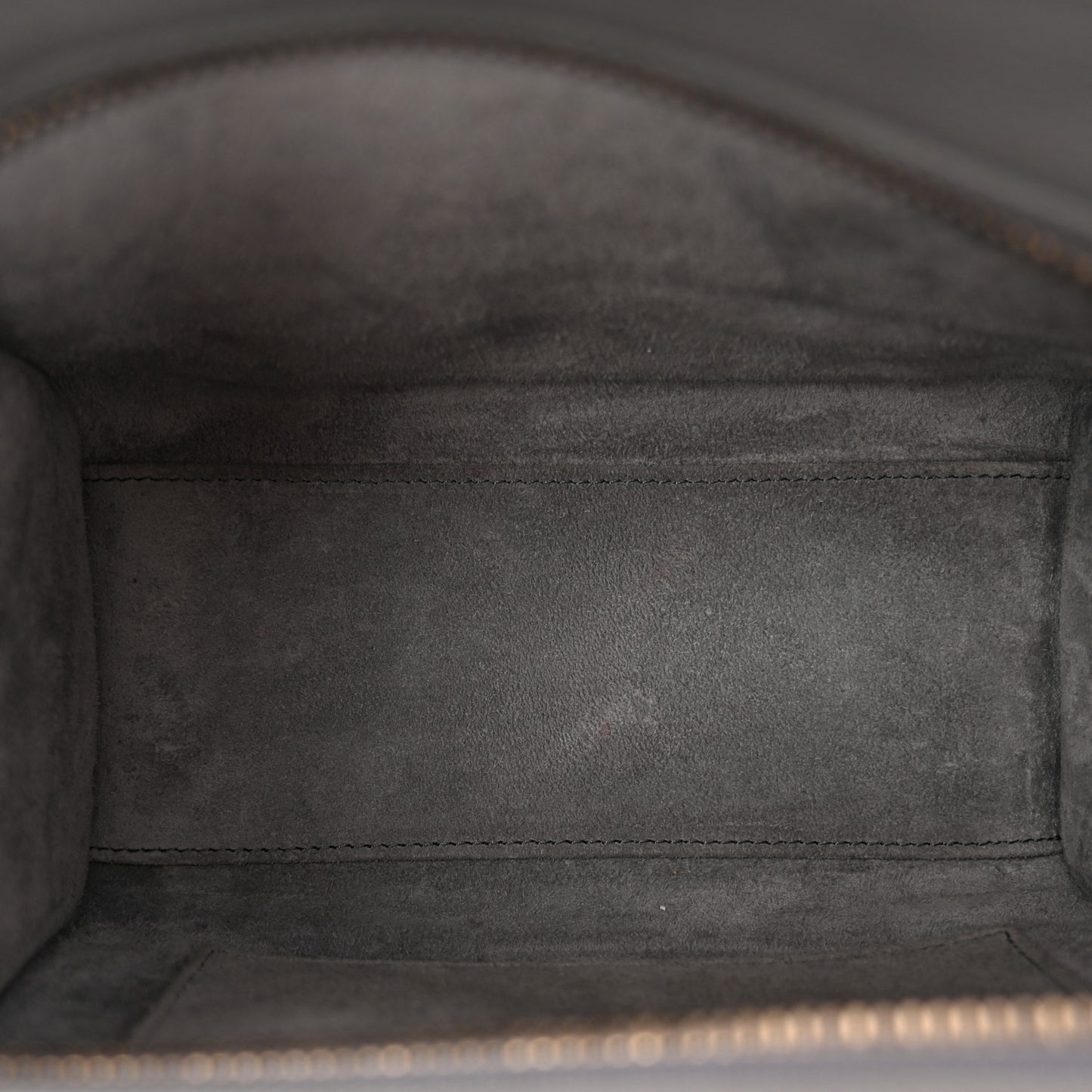 Drummed Calfskin Nano Luggage Kohl