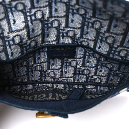 Christian Dior Oblique Slim Saddle Pouch Blue 5 of 10