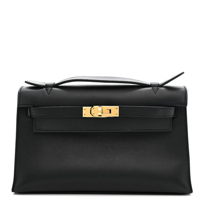 Hermes Swift Kelly Pochette Clutch Black 1 of 11