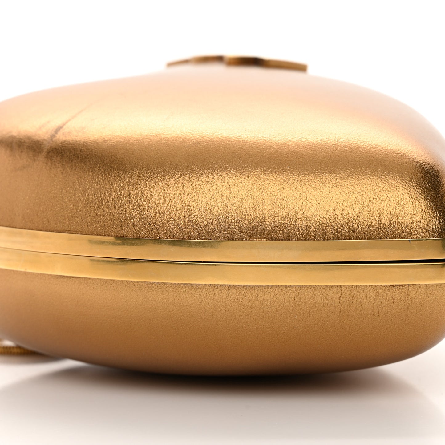 Smooth Calfskin Heart Monogram Love Box Crossbody Gold