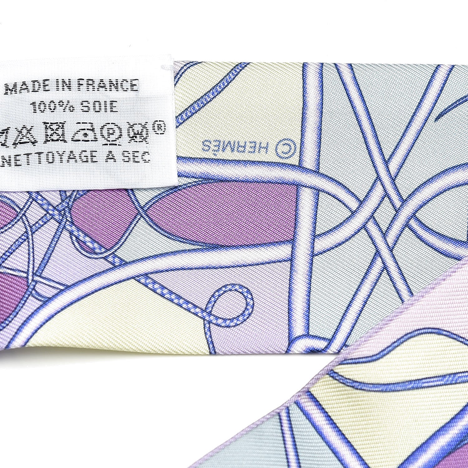 Hermes Silk Coup De Fouet Au Bloc Twilly Mauve Violet Jaune Soufre 4 of 5