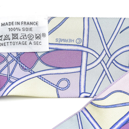 Hermes Silk Coup De Fouet Au Bloc Twilly Mauve Violet Jaune Soufre 4 of 5