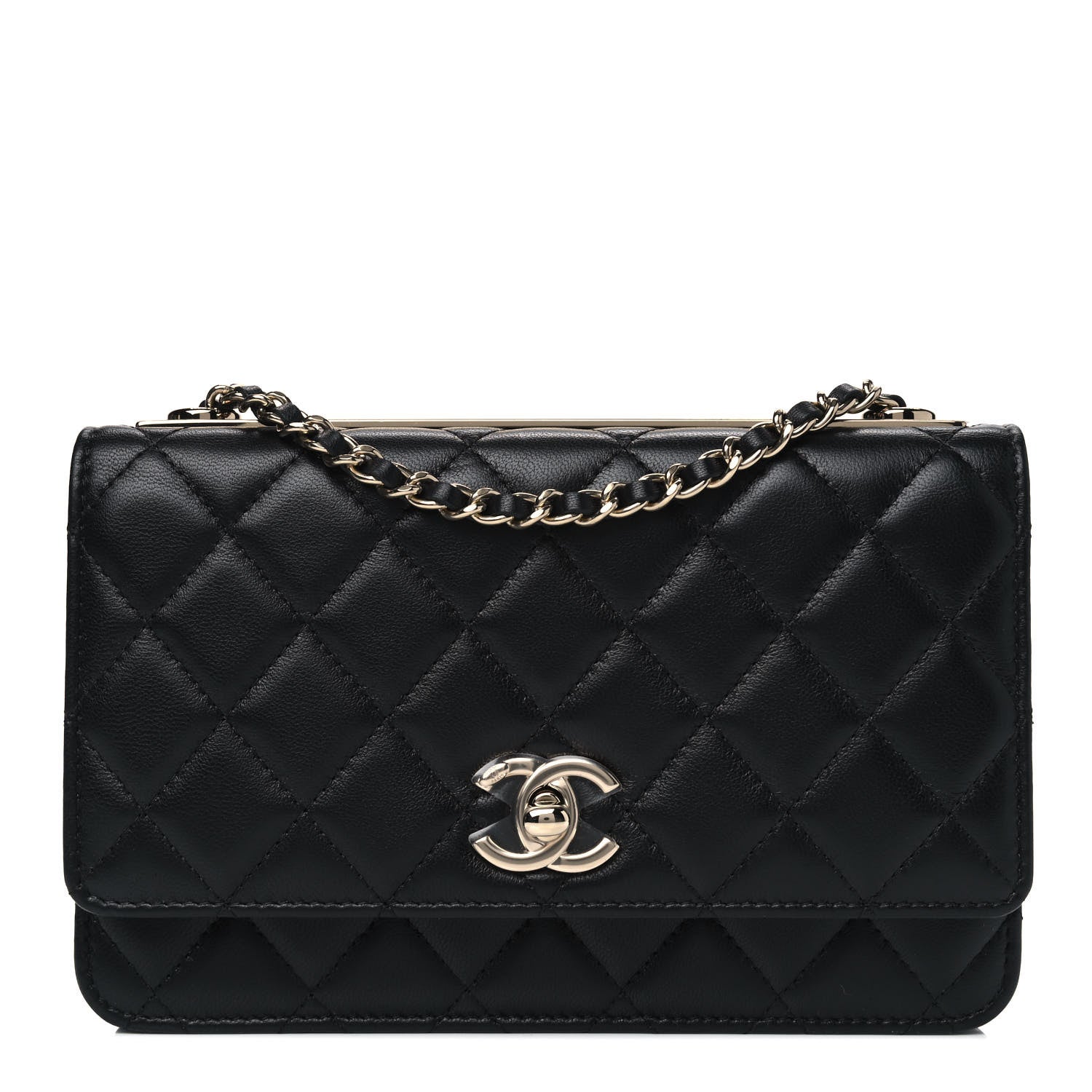 Chanel Lambskin Quilted Trendy CC Wallet On Chain WOC Black 1 of 4