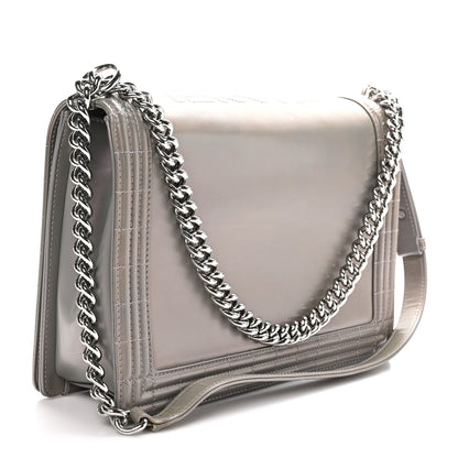 Chanel Glazed Calfskin Large Boy Flap Grey 3 of 10
