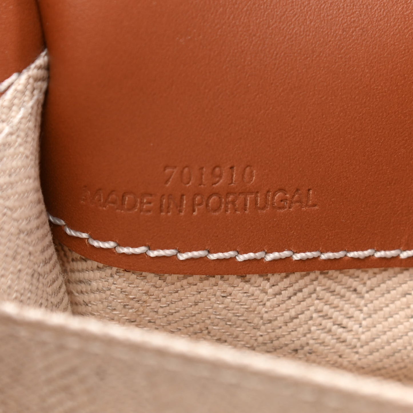 Canvas Calfskin Cushion Tote Beige