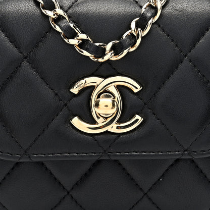 Chanel Lambskin Quilted Mini Trendy CC Clutch With Chain Black 8 of 10