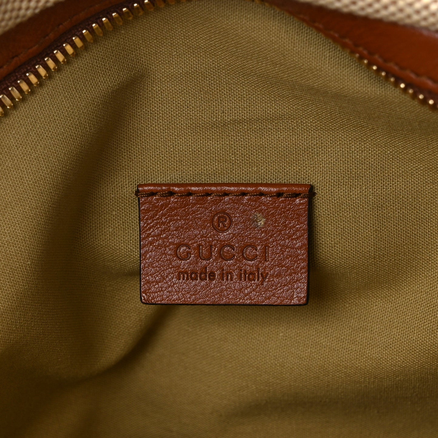 Vintage Canvas Web Belt Bag Sand Cuir