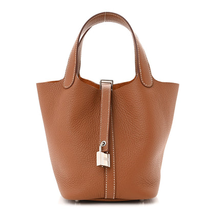 Hermes Taurillon Clemence Picotin Lock 18 PM Gold 1 of 10