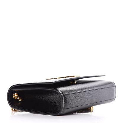 Saint Laurent Grain De Poudre Small Monogram Kate Satchel Black 4 of 9