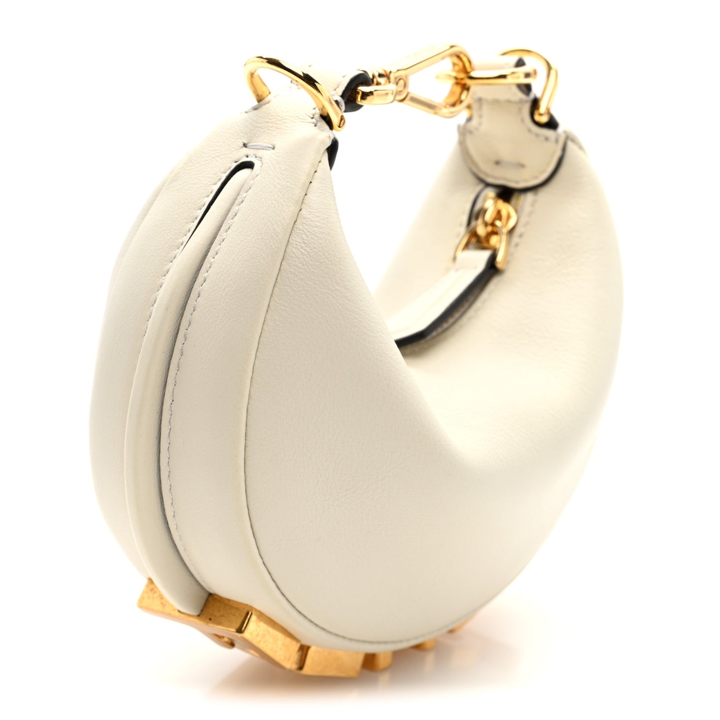 Vitello Grace Matte Nano Fendigraphy Hobo Charm White Ice